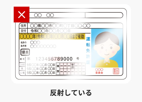 反射している